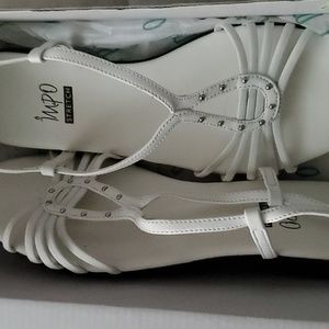 Size 7.5 white sandals.